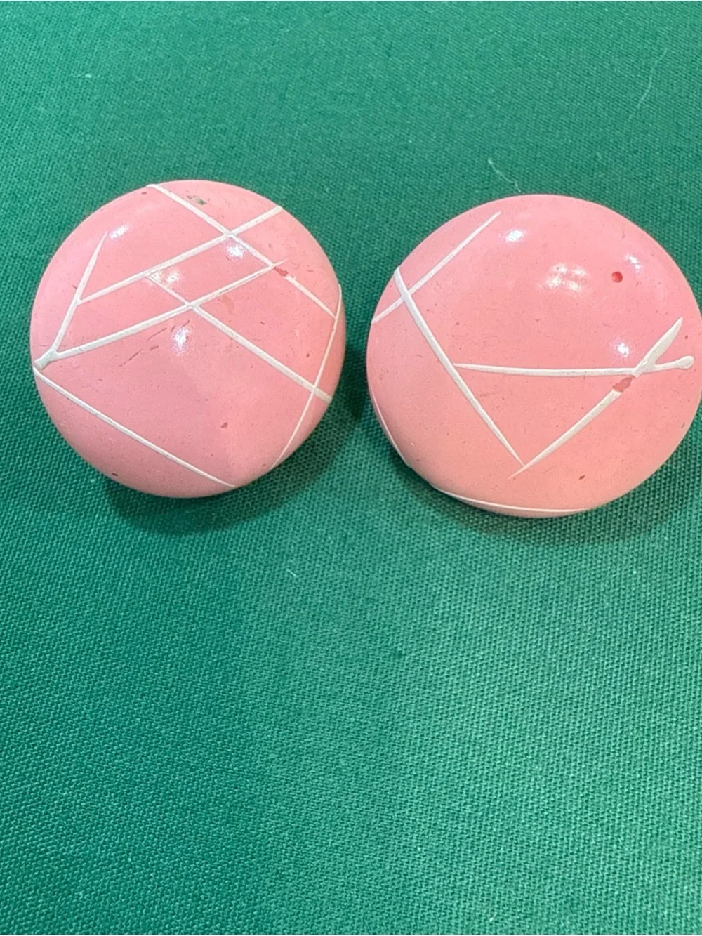 3 Button Earrings - Pink, Cream & Blue